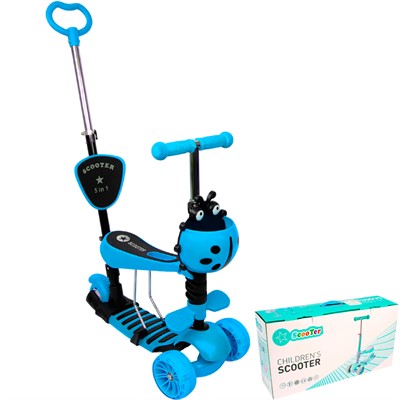 Самокат - каталка трехколесная, светящиеся колеса 141V-640 - фото 69870224