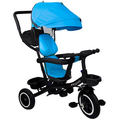 Велосипед трехколесный синий поворотный FG240528291L-3 колеса прорезиненные 10"/8" - фото 69870314