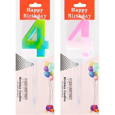 Свеча для торта Цифра 4 в ассорт. FG240525064L-5 - фото 69870450