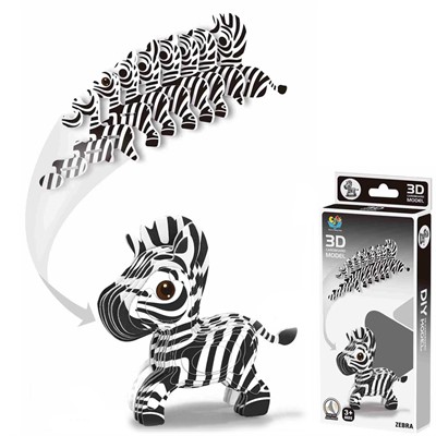 Конструктор картон. P5-48E Зебра в коробке - фото 69870760