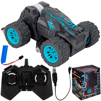 Машина на радиоуправлении Young Racer MK666-864AB Трюковая син. в коробке - фото 69870879