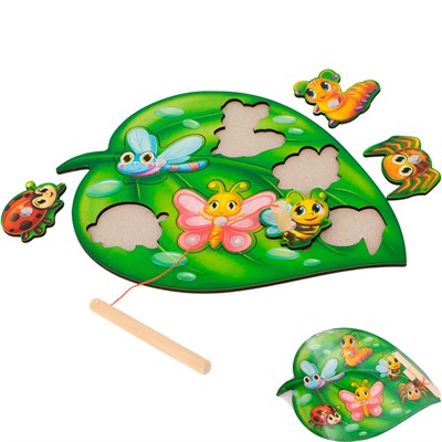 Деревянная магнитная рыбалка Листик ОА-00000544 /Арбо/ - фото 69870974