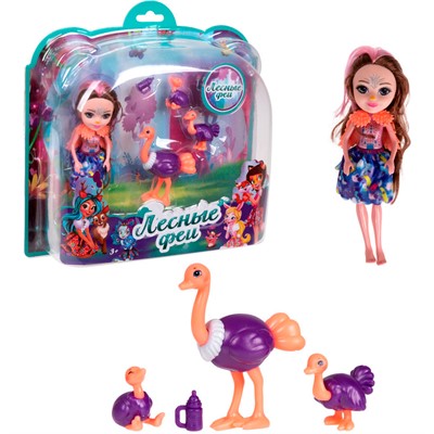 Кукла Лесные Феи 16 см со страусами 25,5х7х25,5 см Т24023 - фото 69871552