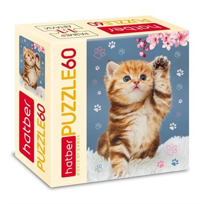 Пазл 60 эл. Котенок с цветком 20982 Hatber - фото 69872077