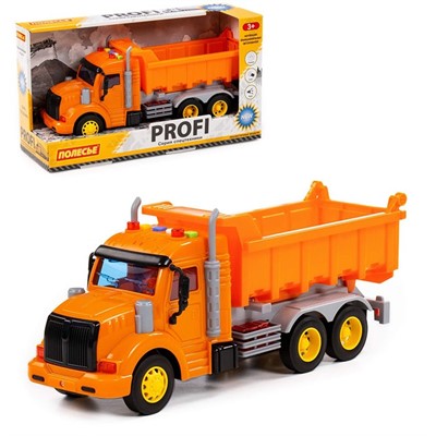 Автомобиль Профи самосвал инерционный со светом и звуком оранжевый в коробке 86297 П-Е /8/ - фото 69872178