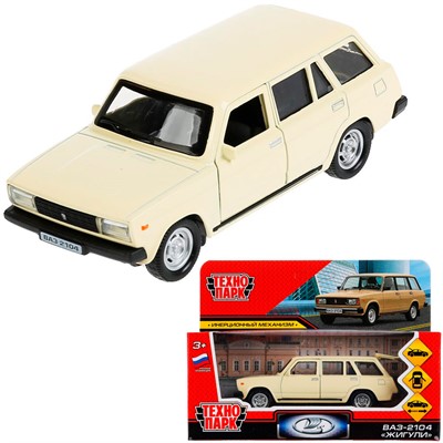 Модель 2104-12-BN ВАЗ-2104 Жигули бежевый Технопарк в коробке - фото 69872197