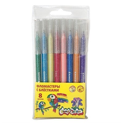 Фломастеры 8 цв. Каляка-маляка ФБКМ8 с блестками - фото 69872631