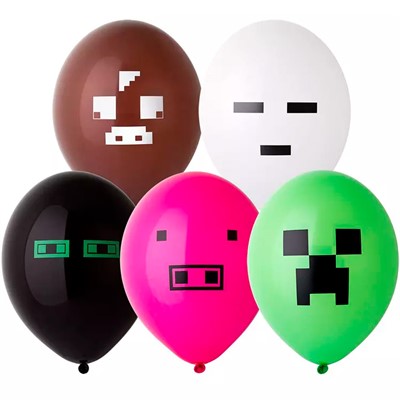 Набор шаров рис Пиксели 36 см 5 шт. в уп 1111-1161 /цена за упак/. - фото 69873296