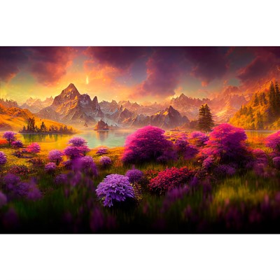 Набор для творчества Роспись по холсту 40х50 см Волшебные поля в горах Х-4616 - фото 69873371