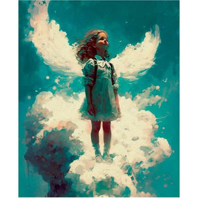 Набор для творчества Алмазная мозаика 30х40см Ангел на облачке АЛМ-0038 - фото 69873571