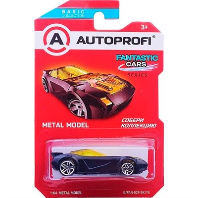 Модель 1:64 Серия FANTASTIC CARS чёрн./жёлтый B/FAN-029 BK/YE - фото 69873614