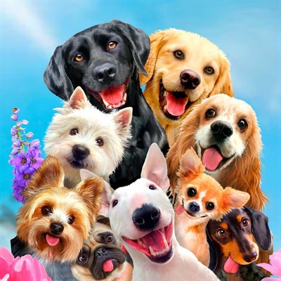 Набор для творчества Роспись по холсту 40х40 см Селфи пушистиков Х-5623 - фото 69873732