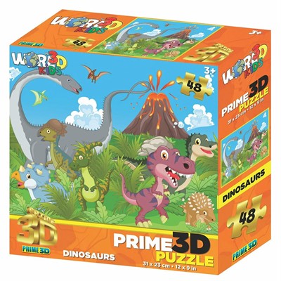 Пазл 3D 48 Динозавры на прогулке 3+ 15041 - фото 69873793