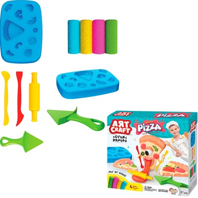 Набор для творчества Набор для лепки Пиццерия, тесто 4х50г 03555 AЯT CRAFT - фото 69873854