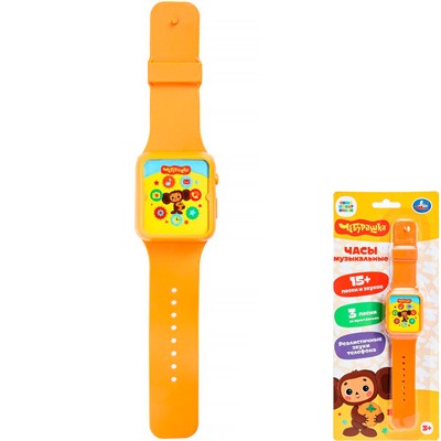 Игрушка на батарейках Часы 15+ песен и звуков Чебурашка Умка HT1379-R - фото 69873919