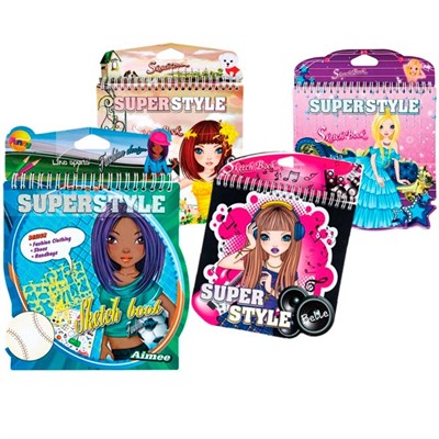 Блокнот с трафаретами и наклейками Superstyle185*185мм. 4 дизайна 89635 - фото 69873957