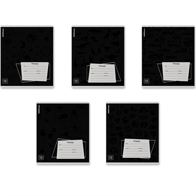 Тетрадь 12 л. клетка Black Pattern 60534 ErichKrause - фото 69874419