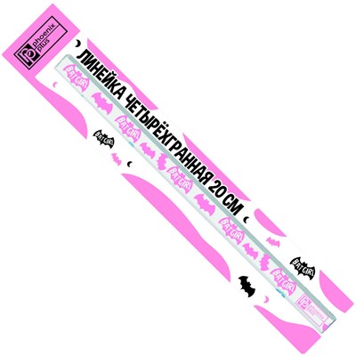 Линейка 20 см. четырёхгранная Летучая мышь 59964 - фото 69874610