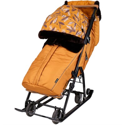 Санки коляска НД7-5Н/Г горчичный /Ника/ - фото 69874646