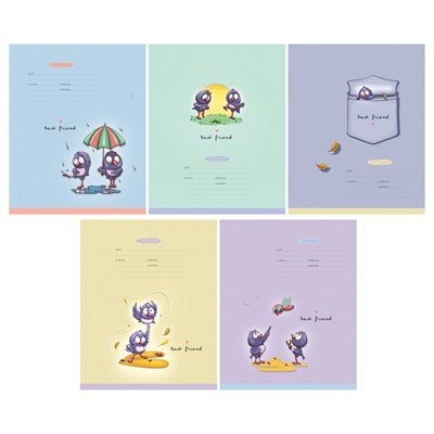 Тетрадь 12 л. клетка BG Эксклюзив. Путешествие птенцов 363126 - фото 69874723