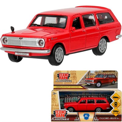 Модель 2402-12-RD-WOD ГАЗ -2402 "волга" дл 12 см, откр дв, багаж, инерц, крас. Технопарк в кор. - фото 69874766