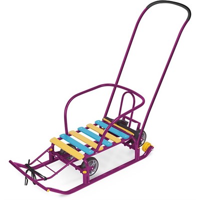 Санки Тимка 5 Универсал Т5У/СН2 сиреневые /Ника/ спинка, толкатель, колеса - фото 69875246