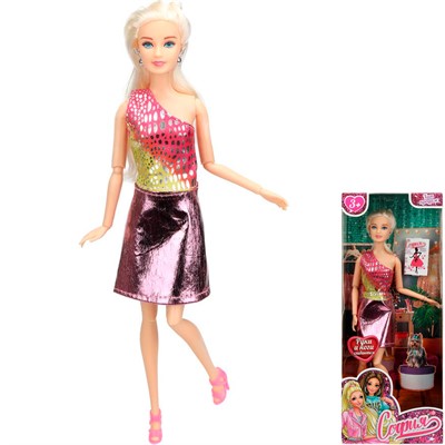 Кукла Карапуз C4-S-JP София 29 см руки и ноги сгиб, акс - фото 69875524