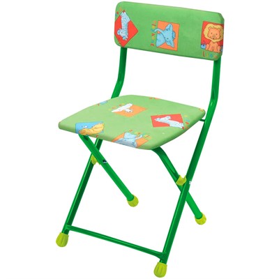Стульчик СТУ1/3 зверята на зеленом /Ника/ - фото 69875548