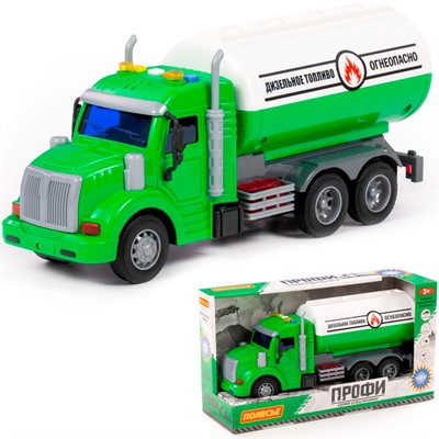 Автомобиль Профи с цистерной инерционный со светом и звуком зеленый в коробке 86471 П-Е /8/ - фото 69876139