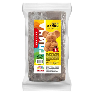 Набор для творчества Глина для лепки вакуумированная красная 1 кг 015 - фото 69876354