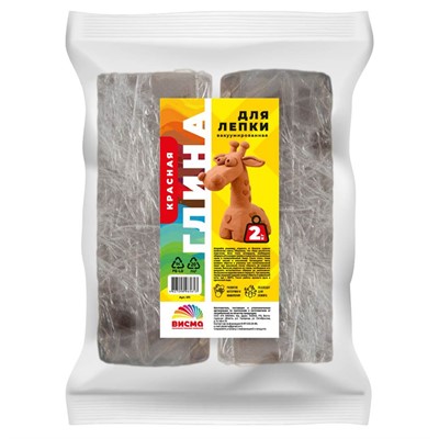 Набор для творчества Глина для лепки вакуумированная красная 2 кг 011 - фото 69876357