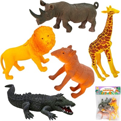 Набор животных Levatoys 2057C-4YS Сафари в пак. - фото 69876680