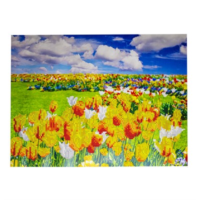 Набор для творчества Алмазная мозаика Тюльпаны 40*50см частичная выкладка 87229 - фото 69877165