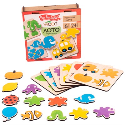 Деревянное Лото Изучаем цвета 04810 - фото 69877297