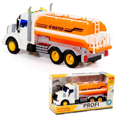 Автомобиль Профи поливочный, инерционный со светом и звуком оранжевый в коробке 89809 П-Е /8/ - фото 69877769