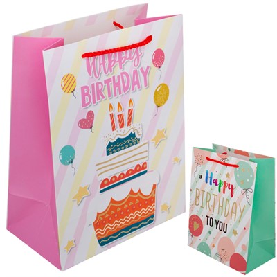 Пакет 23х18х10см  HAPPY BIRTHDAY  B141V-929 - фото 69878072