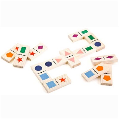 Деревянное домино Геометрические фигуры 5655-1 - фото 69878316