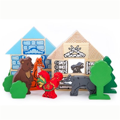 Деревянный конструктор Сказки Зайкина избушка 4534-4 - фото 69878318