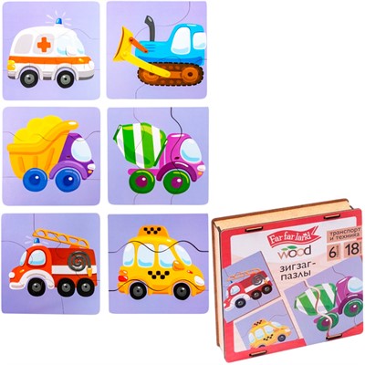 Пазл 18 Зиг-заг Техника и транспорт Far far land Wood 04686 - фото 69878381