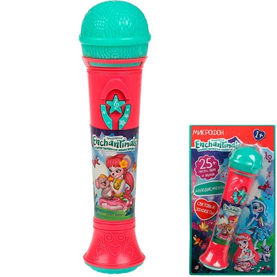 Микрофон Энчантмалс 25+ песен, свет-звук Умка 1911M218-R2 - фото 69878691