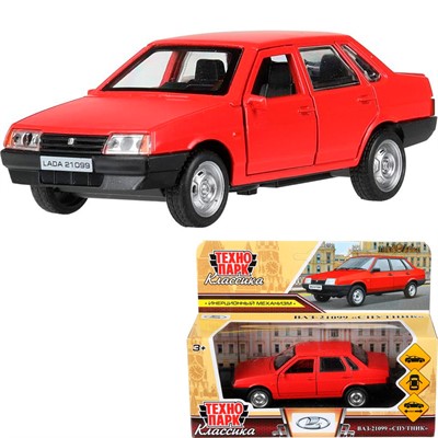 Модель 21099-12MAT-RD LADA "ВАЗ-21099 "спутник 12 см красный Технопарк в коробке - фото 69878985