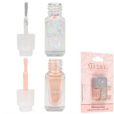 Лак для ногтей двойной золотой с блёстками 4 мл Т26479 Lukky - фото 69879354