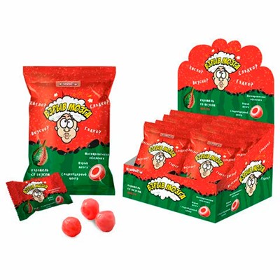 ВЗРЫВ МОЗГА Карамель со вкусом арбуза 15г цена за шт.(24 шт.в упак) КТ92714 - фото 69879391