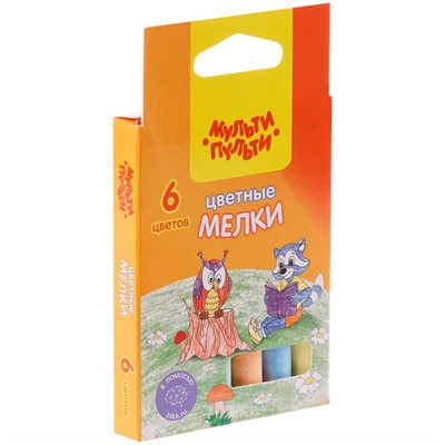 Мел цветной 6 цв. Енот на опушке леса Мульти-пульти ЦМ_31852 - фото 69880210