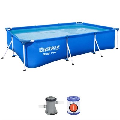 Бассейн каркасный прямоугольный  56411 Steel Pro Pools 300х201х66см, с набором - фото 69880223