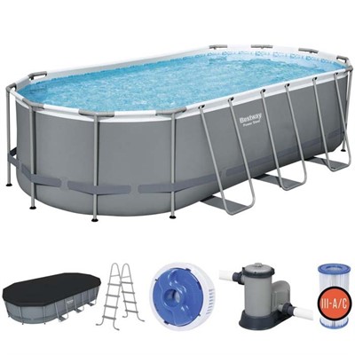 Бассейн каркасный овал 56710 549х274х122см - фото 69880254