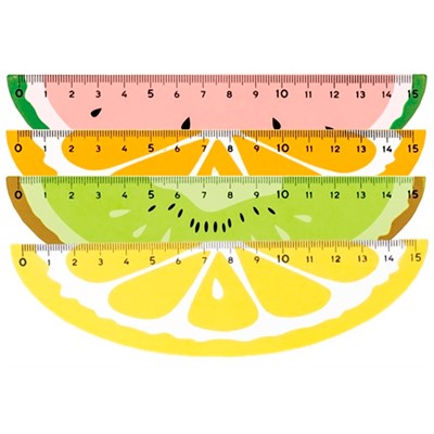 Линейка деревянная 15 см Фрукты 89612 - фото 69880355