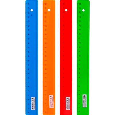 Линейка 25 см. ПРОЗРАЧНОЕ, ЦВЕТНОЕ АССОРТИ Л-9297 - фото 69880378