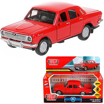 Модель 2401-12-RD ГАЗ-2401 Волга красный Технопарк в коробке - фото 69881161