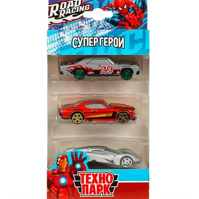 Модель RR-SET-418-R ROAD RACING набор супергерои 7,5 см, 3 шт Технопарк  в коробке - фото 69882345